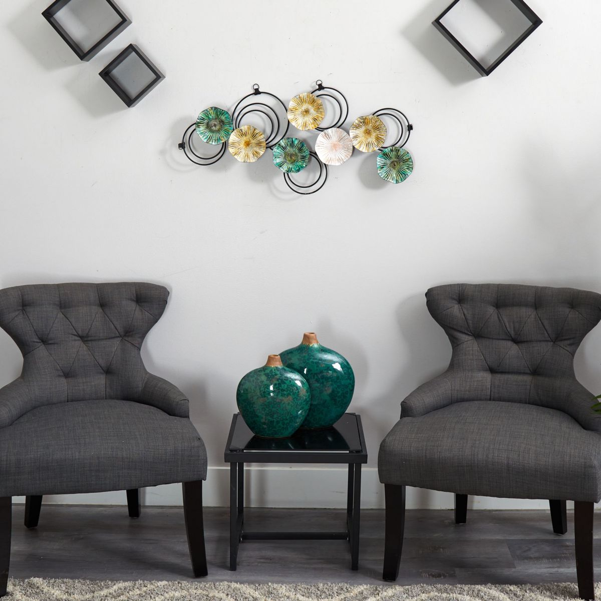 2.5-Foot x 1.5-Foot Scallop Design Metal Wall Art Decor