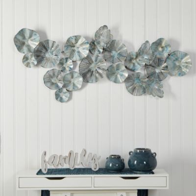 5-Foot x 2-Foot Coastal Floral Metal Montage Wall Art Decor