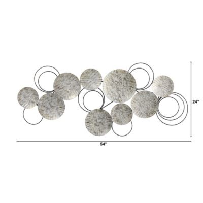 4.5-Foot x 2-Foot Galvanized Embossed Metal Discs Wall Art Decor