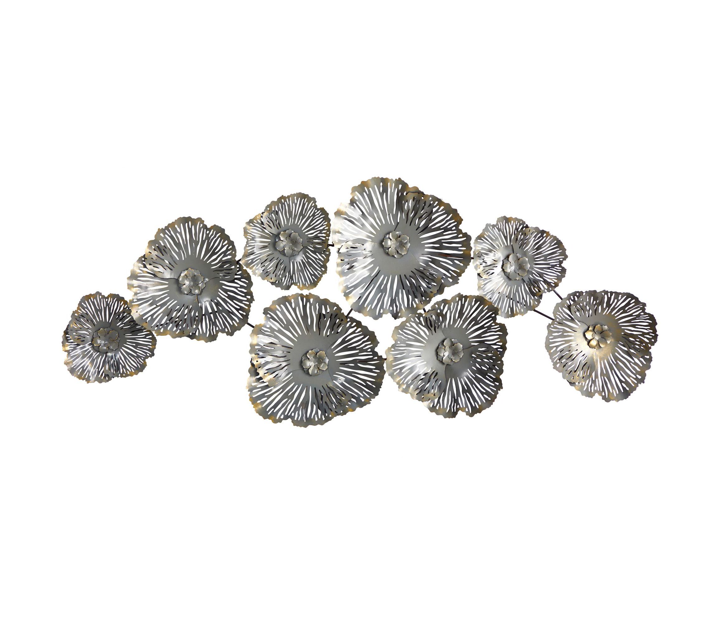 5-Foot x 2-Foot Floating Metal Floral Wall Art Decor