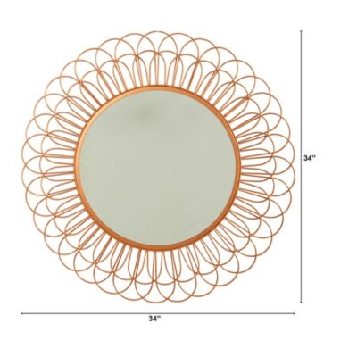 34-Inch Scalloped Mirror Wall Decor