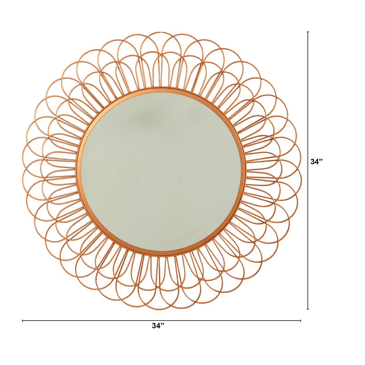 34-Inch Scalloped Mirror Wall Decor