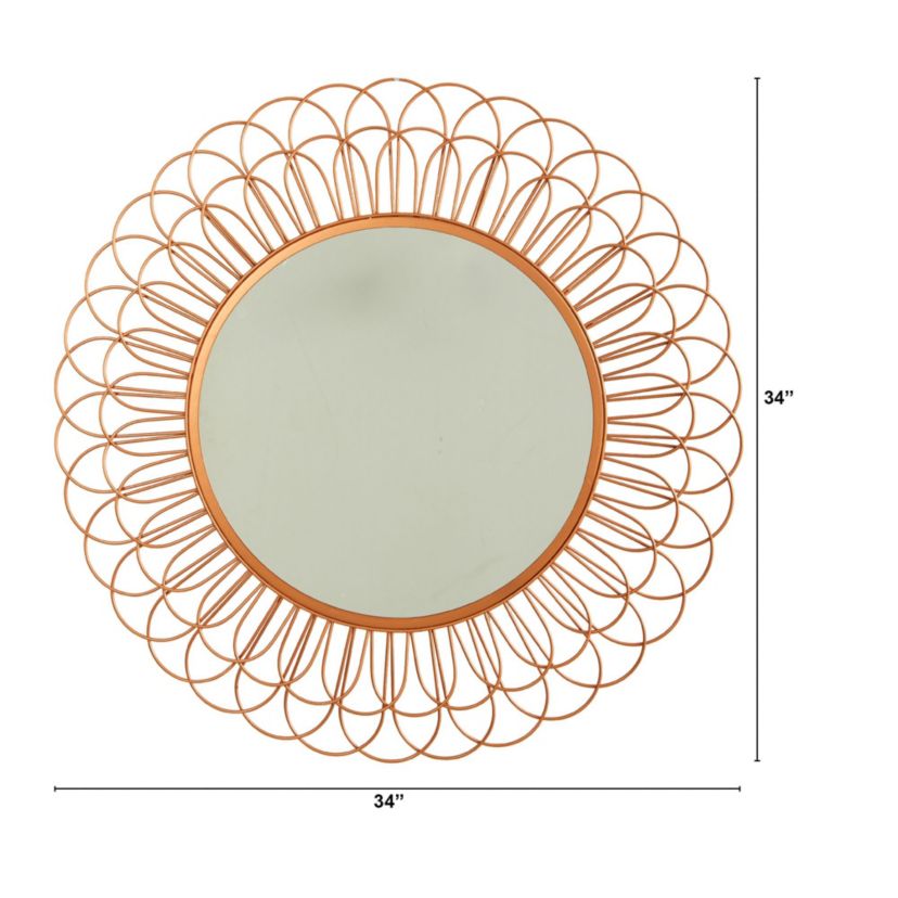 34-Inch Scalloped Mirror Wall Decor