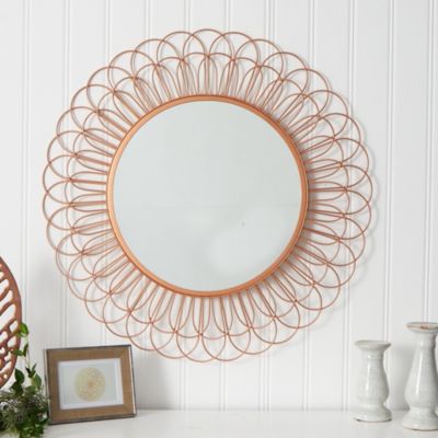 34-Inch Scalloped Mirror Wall Decor