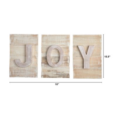 15-Inch Rustic JOY Wall Art