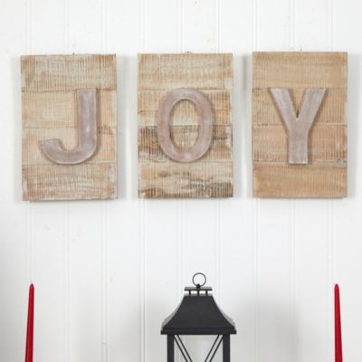 15-Inch Rustic JOY Wall Art