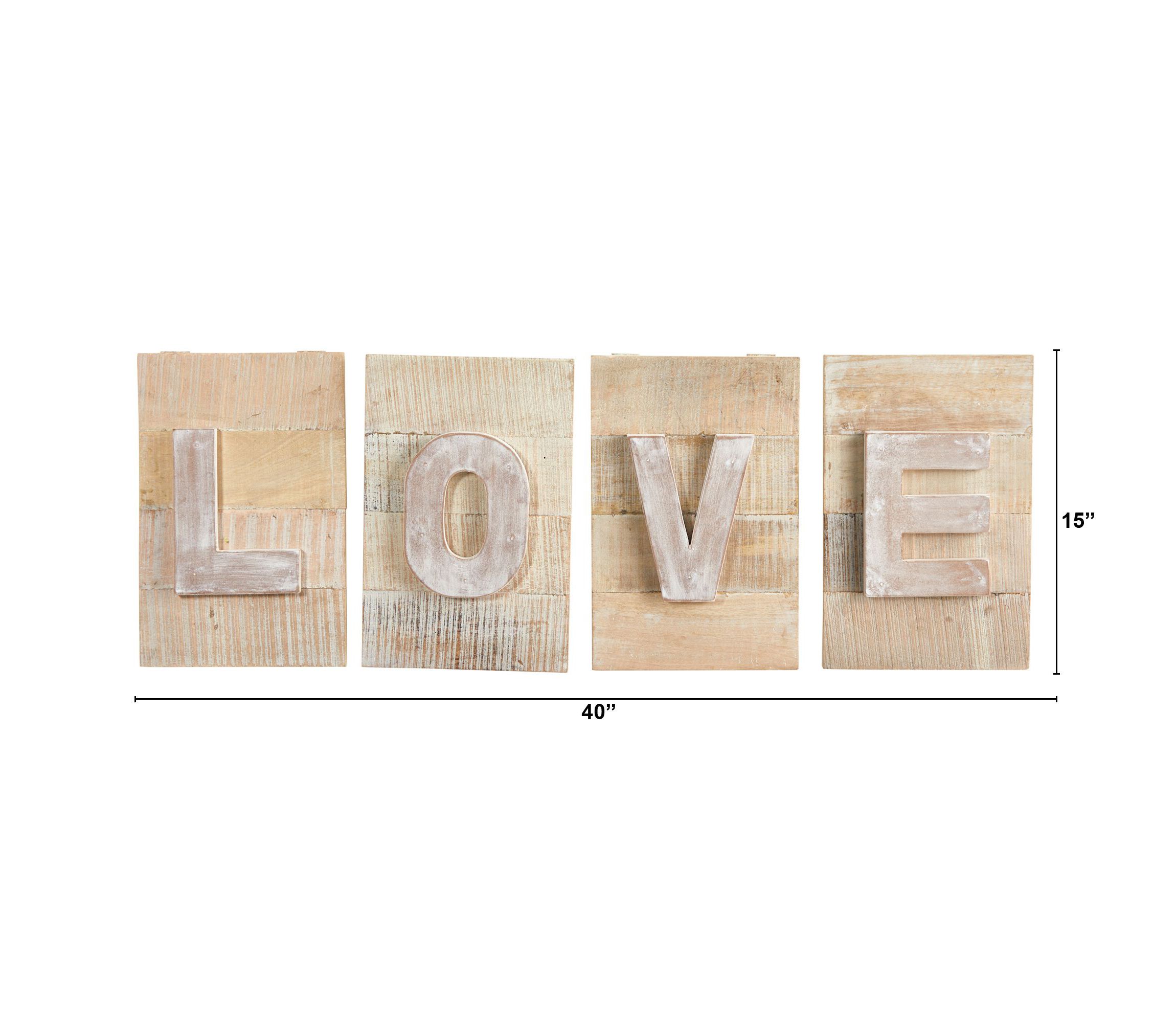 40-Inch Rustic Farmhouse LOVE Wall Art Decor
