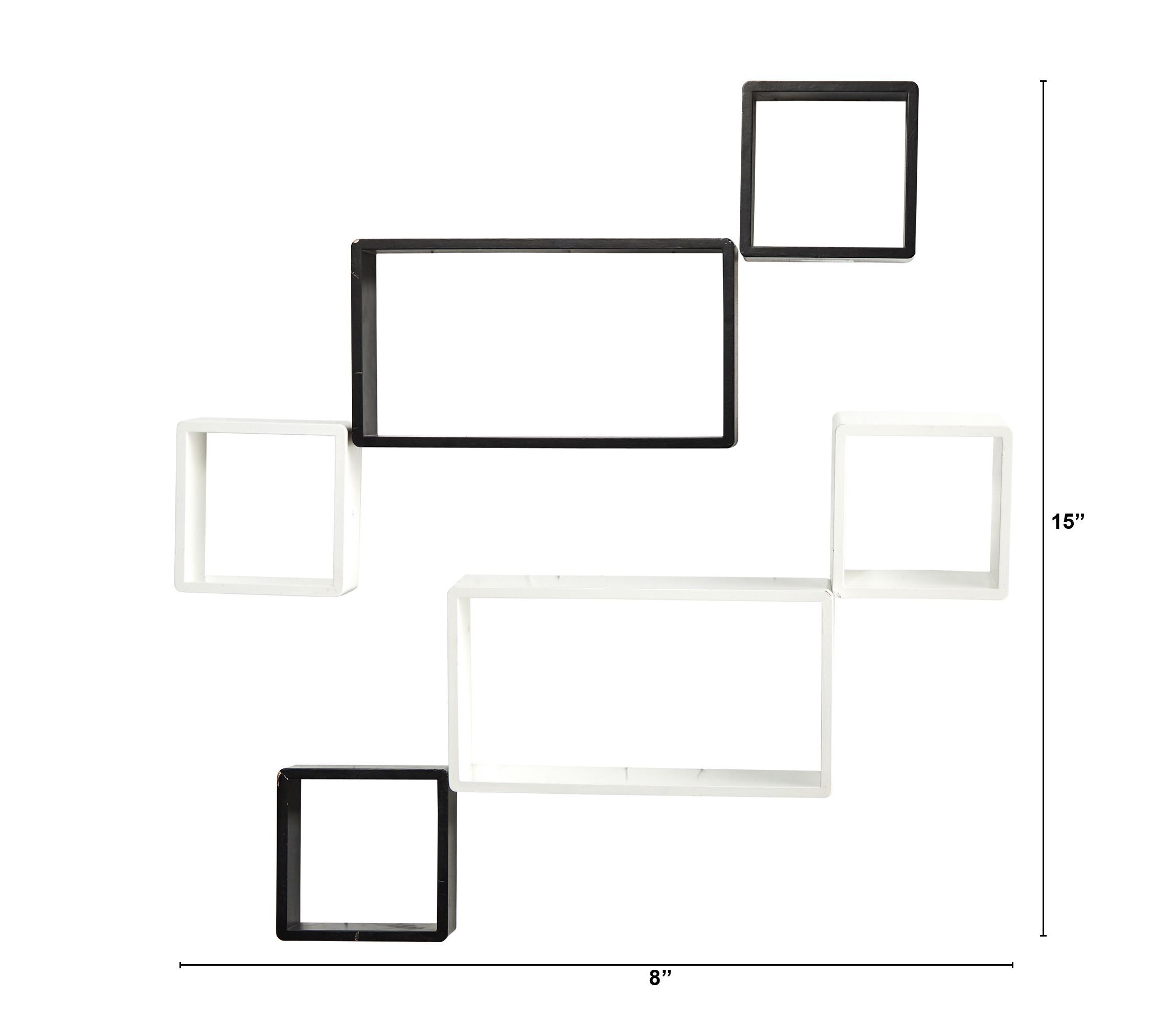 15-Inch Modern Wall Art Décor Floating Shelves (Set of 6)
