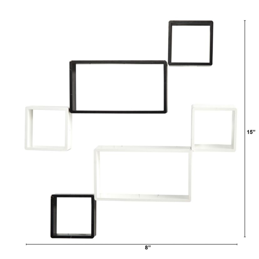 15-Inch Modern Wall Art Décor Floating Shelves (Set of 6)