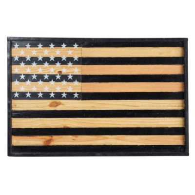 36-Inch American Wood Flag Wall Decor