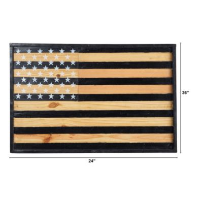 36-Inch American Wood Flag Wall Decor