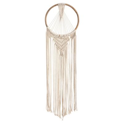 24-Inch x 10-Inch Handmade Bohemian Macrame Dreamcatcher Wall Hanging Decor