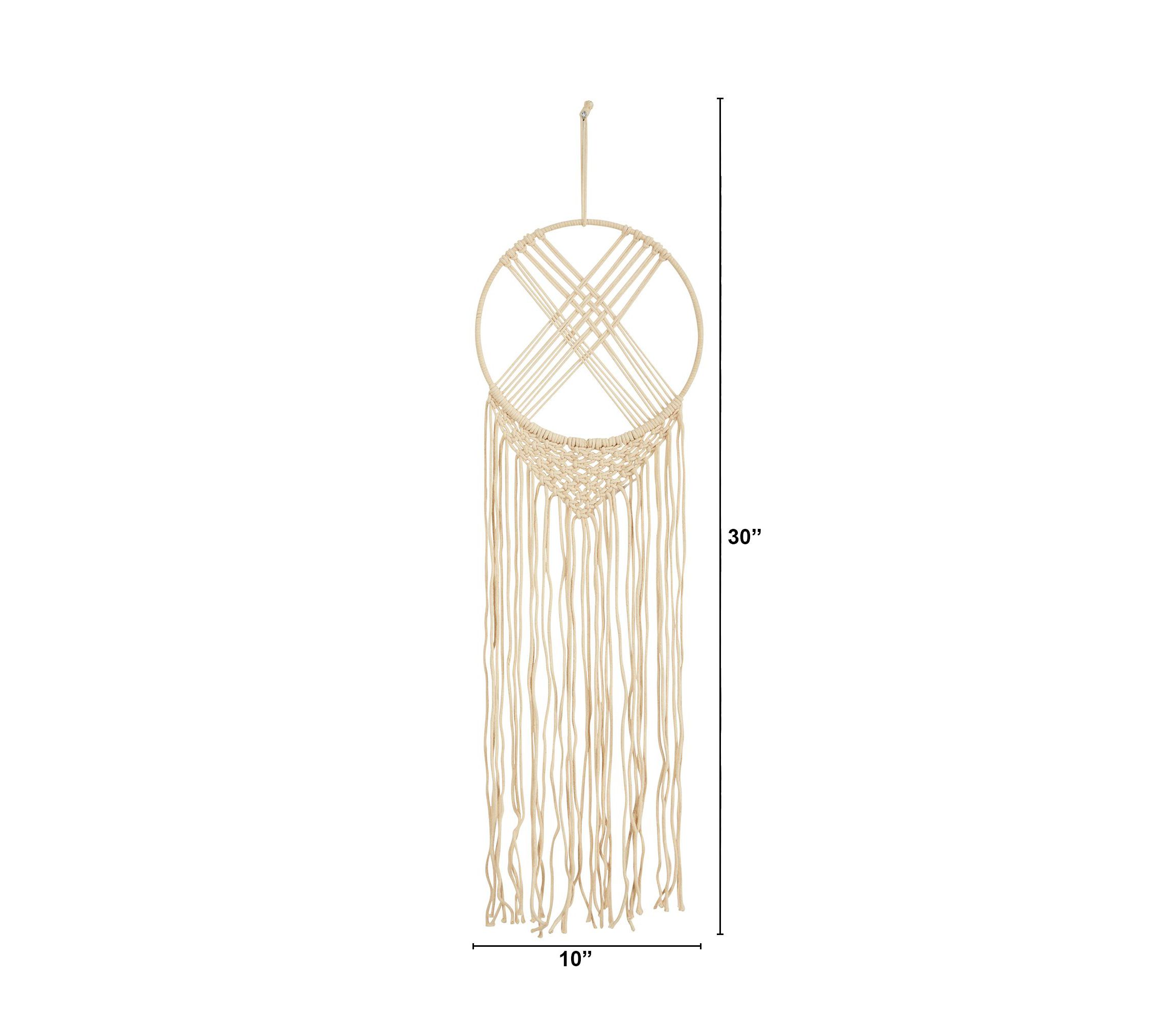 30-Inch Boho Chic Woven Dreamcatcher Macrame Wall Art Décor