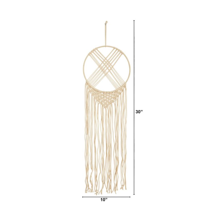 30-Inch Boho Chic Woven Dreamcatcher Macrame Wall Art Décor