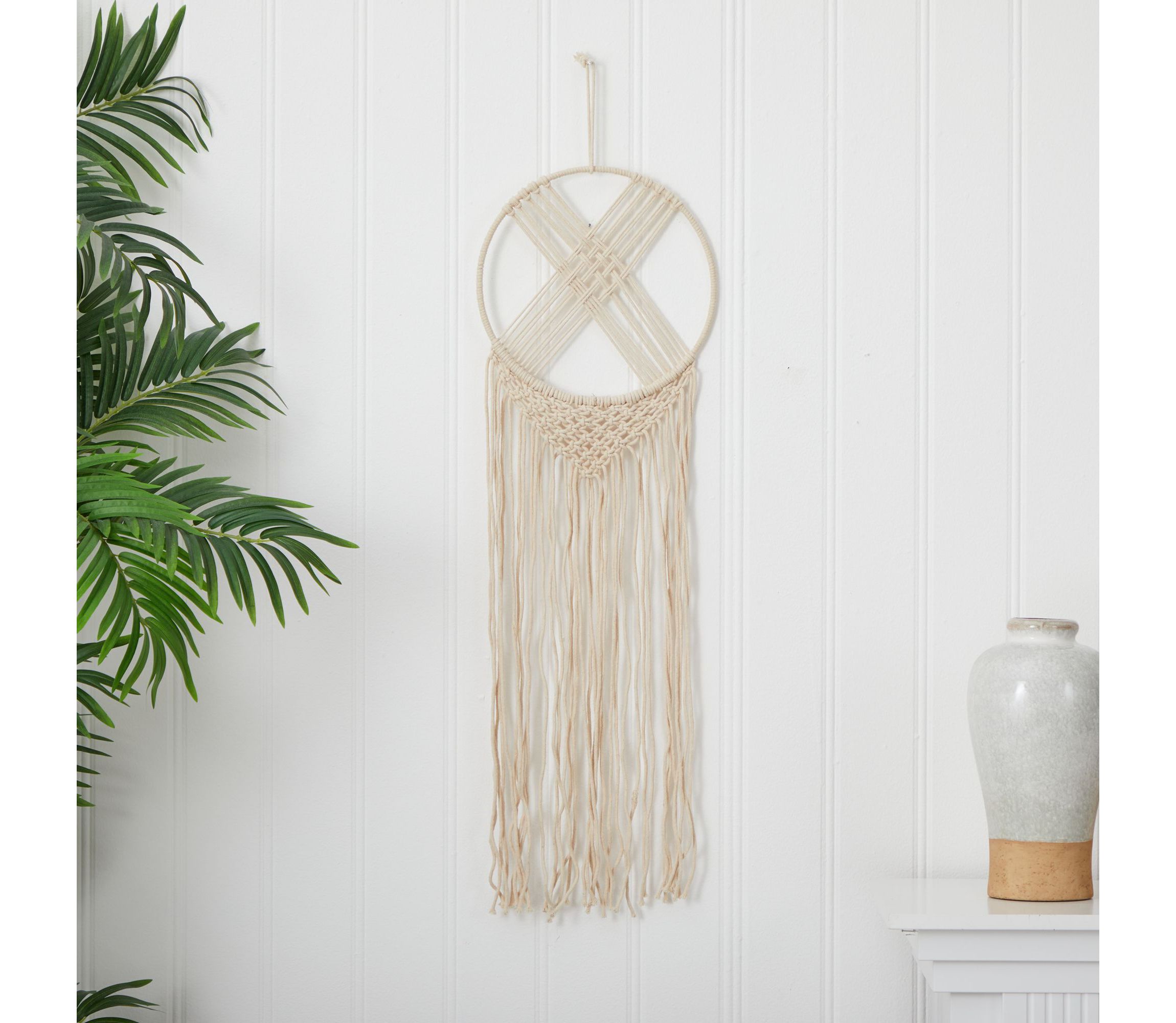 30-Inch Boho Chic Woven Dreamcatcher Macrame Wall Art Décor