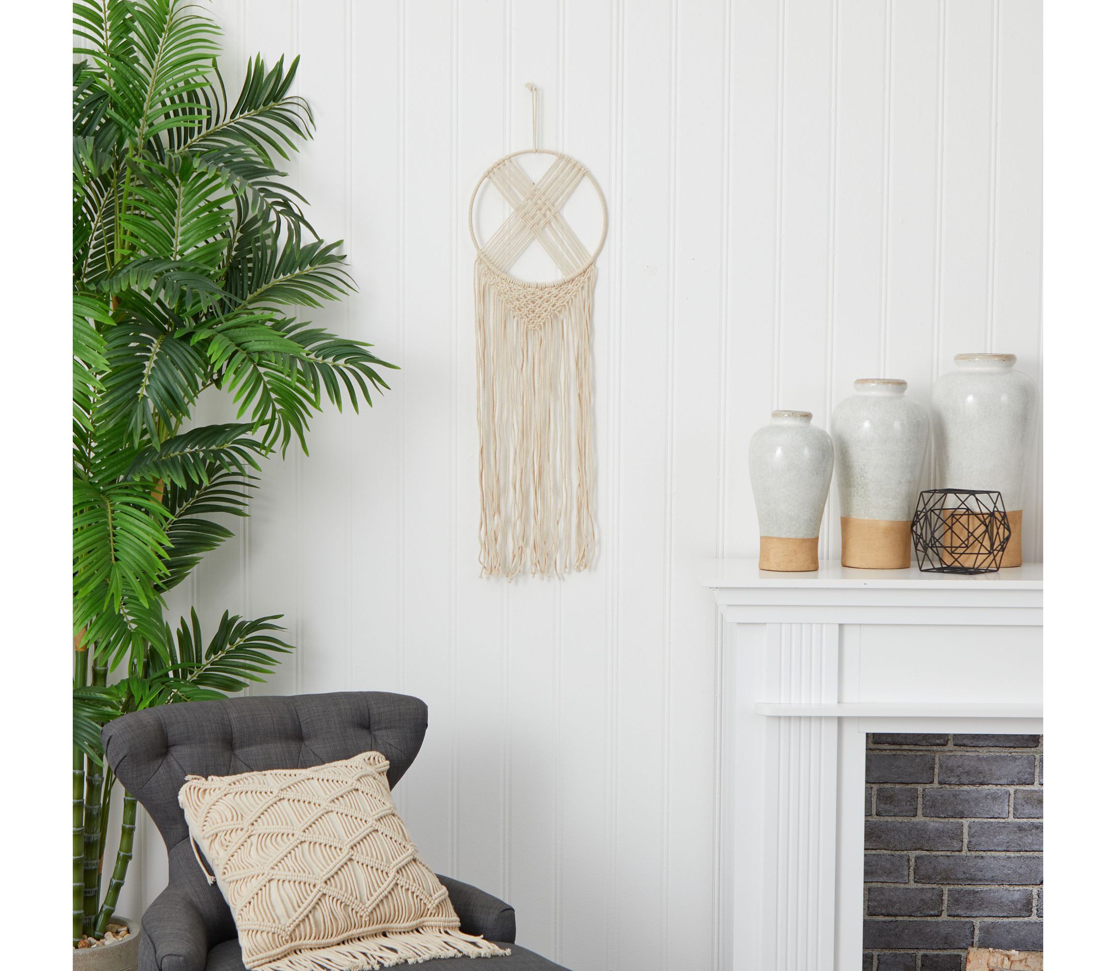 30-Inch Boho Chic Woven Dreamcatcher Macrame Wall Art Décor