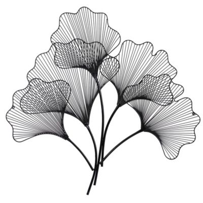 35-Inch Modern Ginkgo Leaf Metal Wall Art Decor