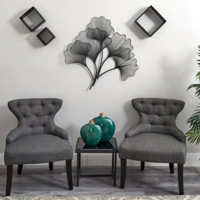 35-Inch Modern Ginkgo Leaf Metal Wall Art Decor