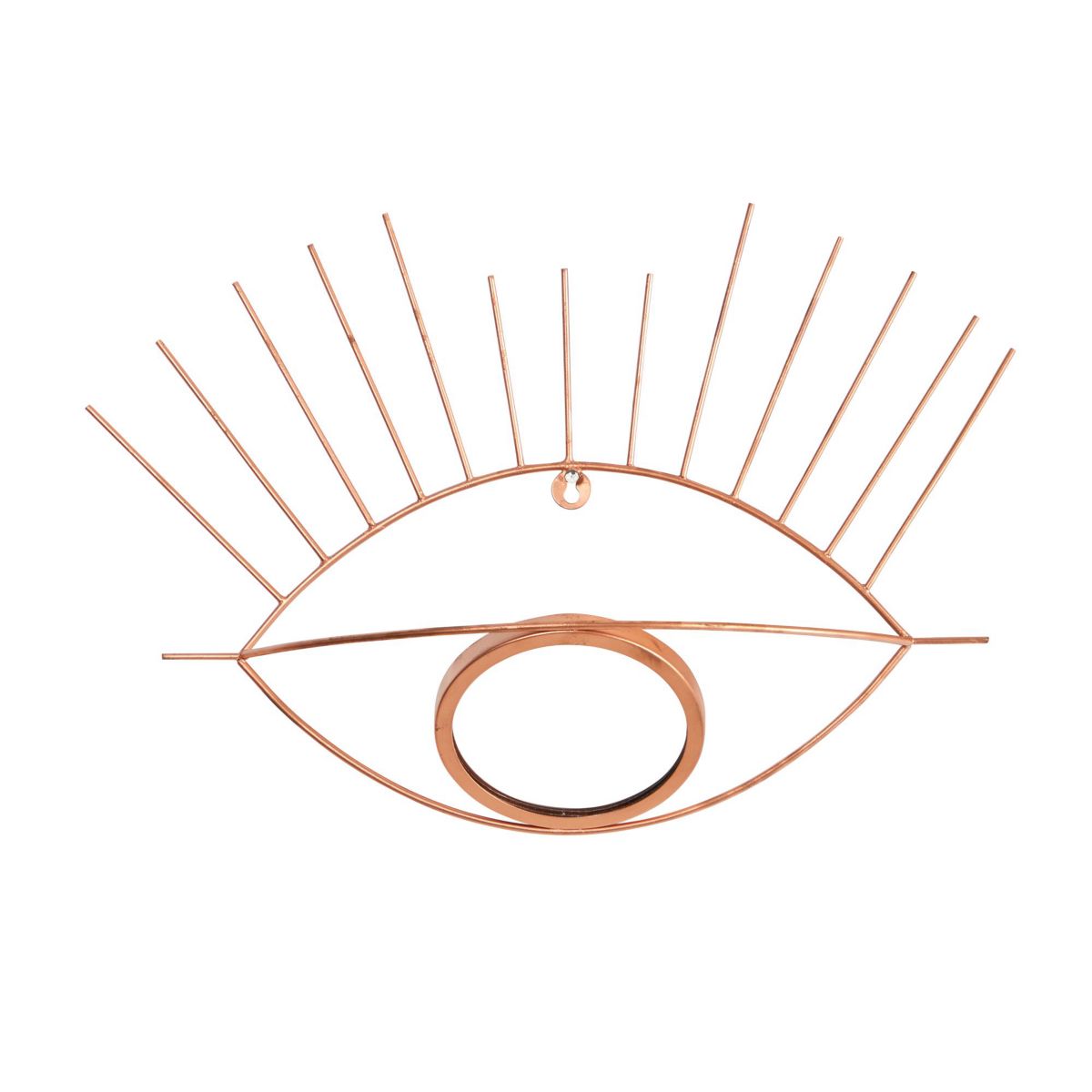 19-Inch Gold Metal Eye Wall Mirror