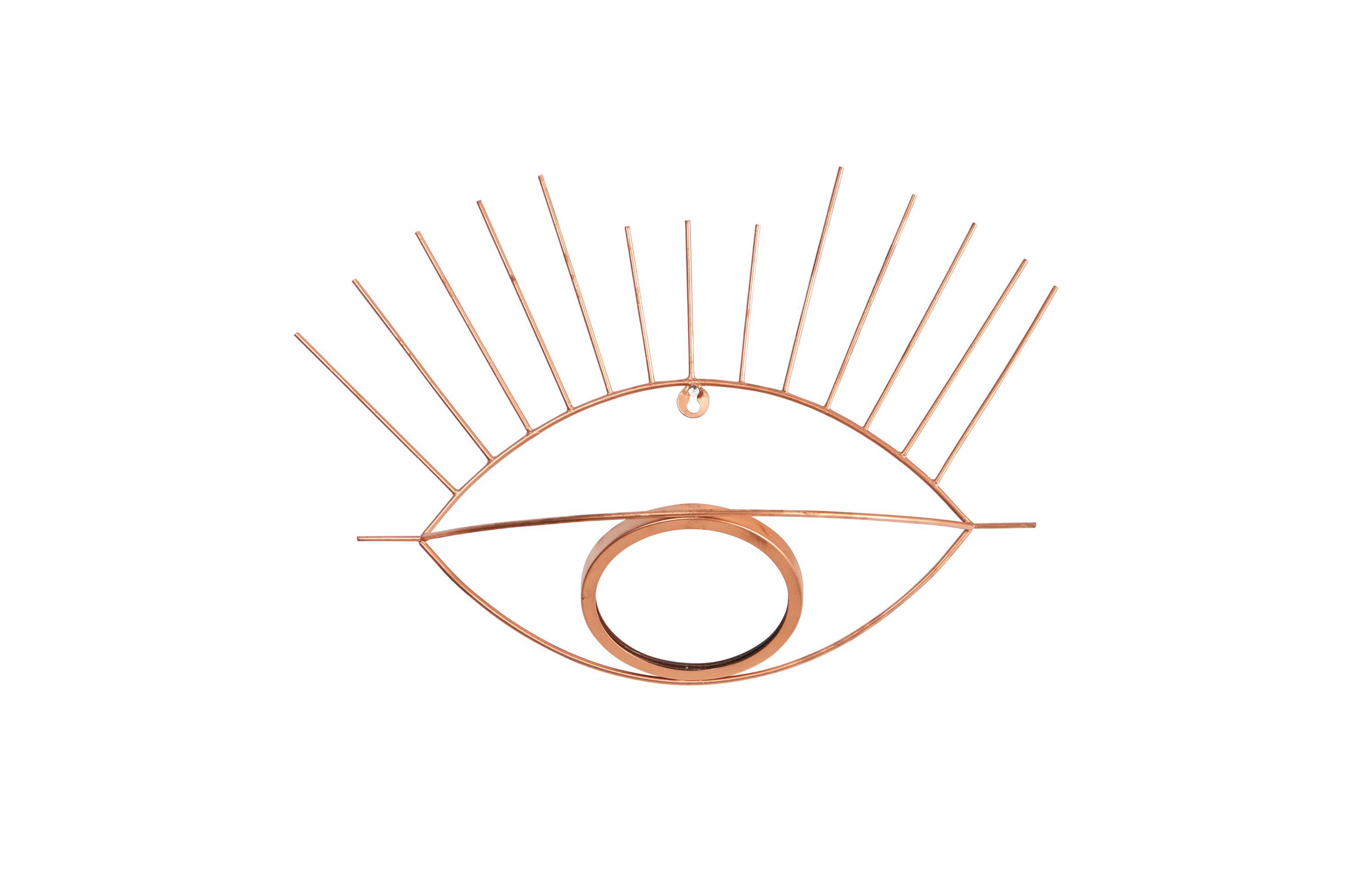 19-Inch Gold Metal Eye Wall Mirror