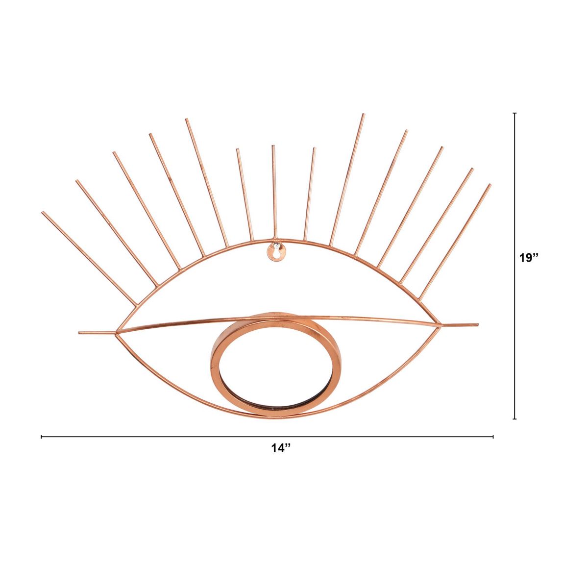 19-Inch Gold Metal Eye Wall Mirror