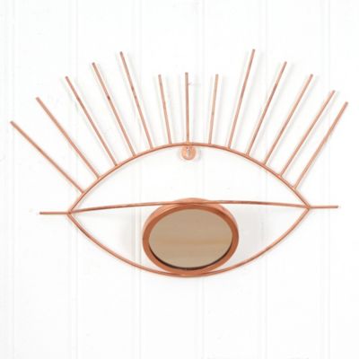 19-Inch Gold Metal Eye Wall Mirror