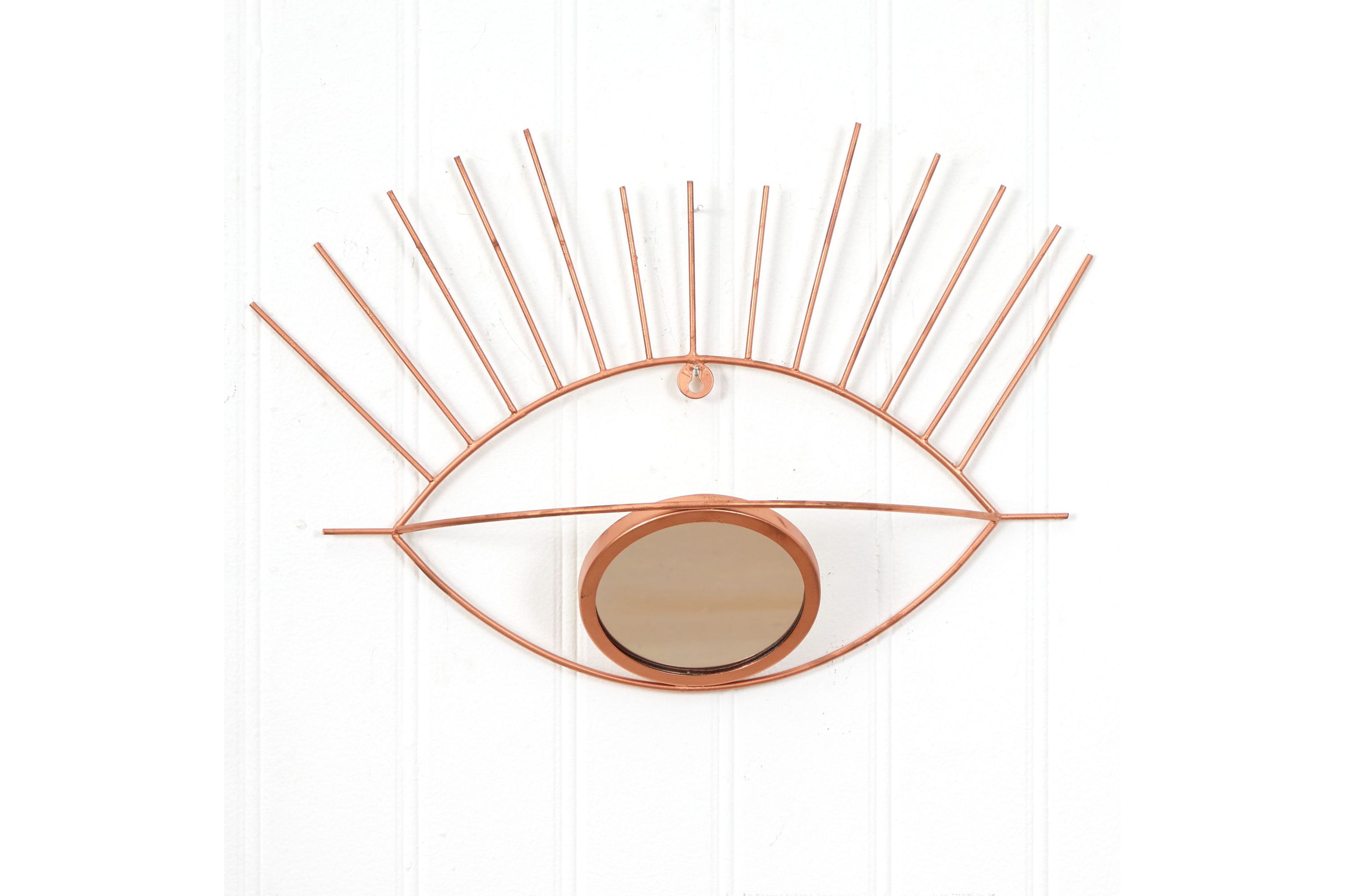 19-Inch Gold Metal Eye Wall Mirror