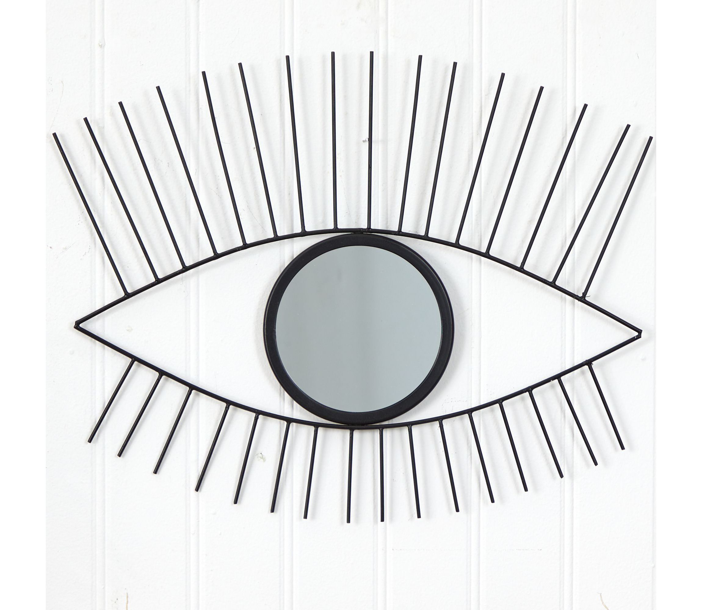 24-Inch Black Metal Eye Wall Mirror