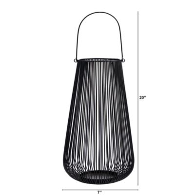 20-Inch Vintage Black Metal Wire Votive Tea Lantern Candle Holder