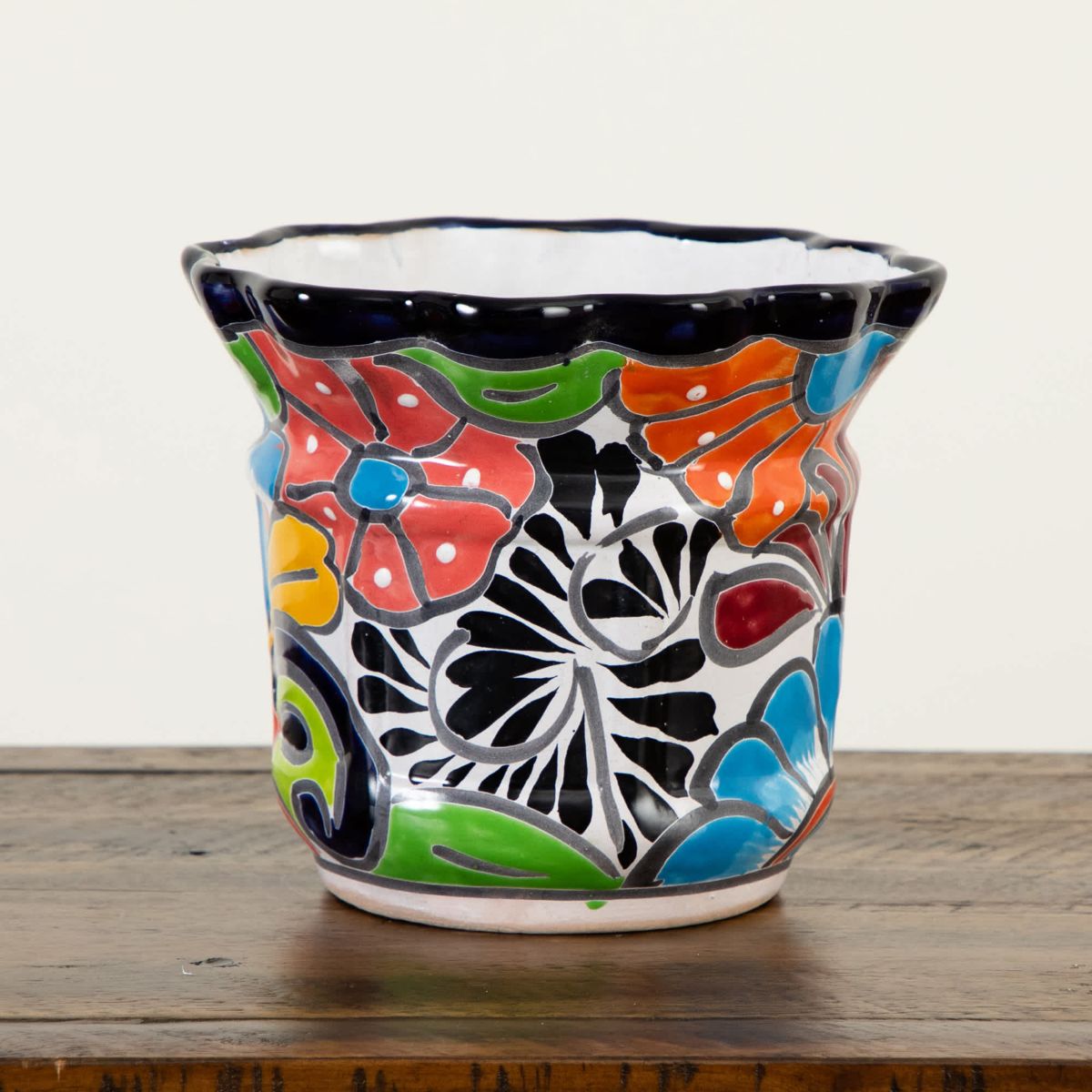7-Inch x 8-Inch Handmade Mexican Talavera Ceramic Planter