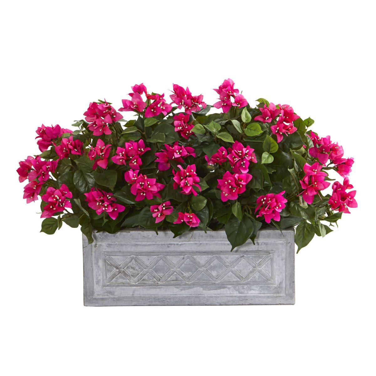 30-Inch Bougainvillea Artificial Plant in Stone Planter