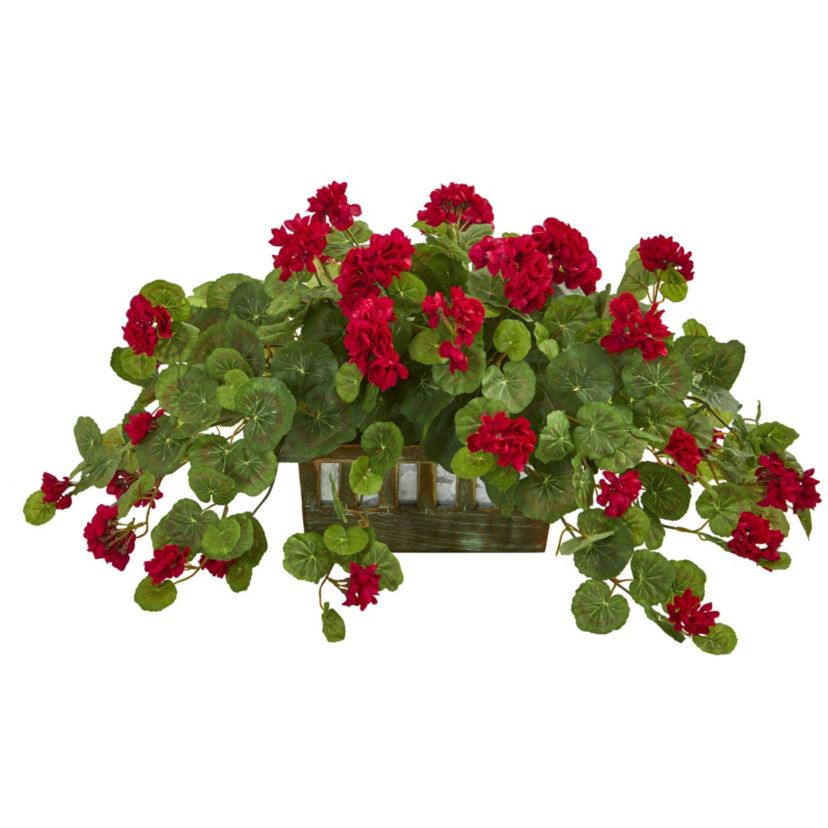 Geranium Artificial Plant in Decorative Planter