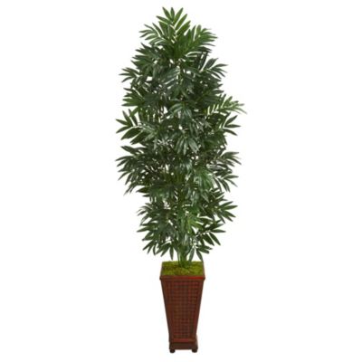 5.5-Foot Bamboo Palm Artificial Plant in Decorative Planter