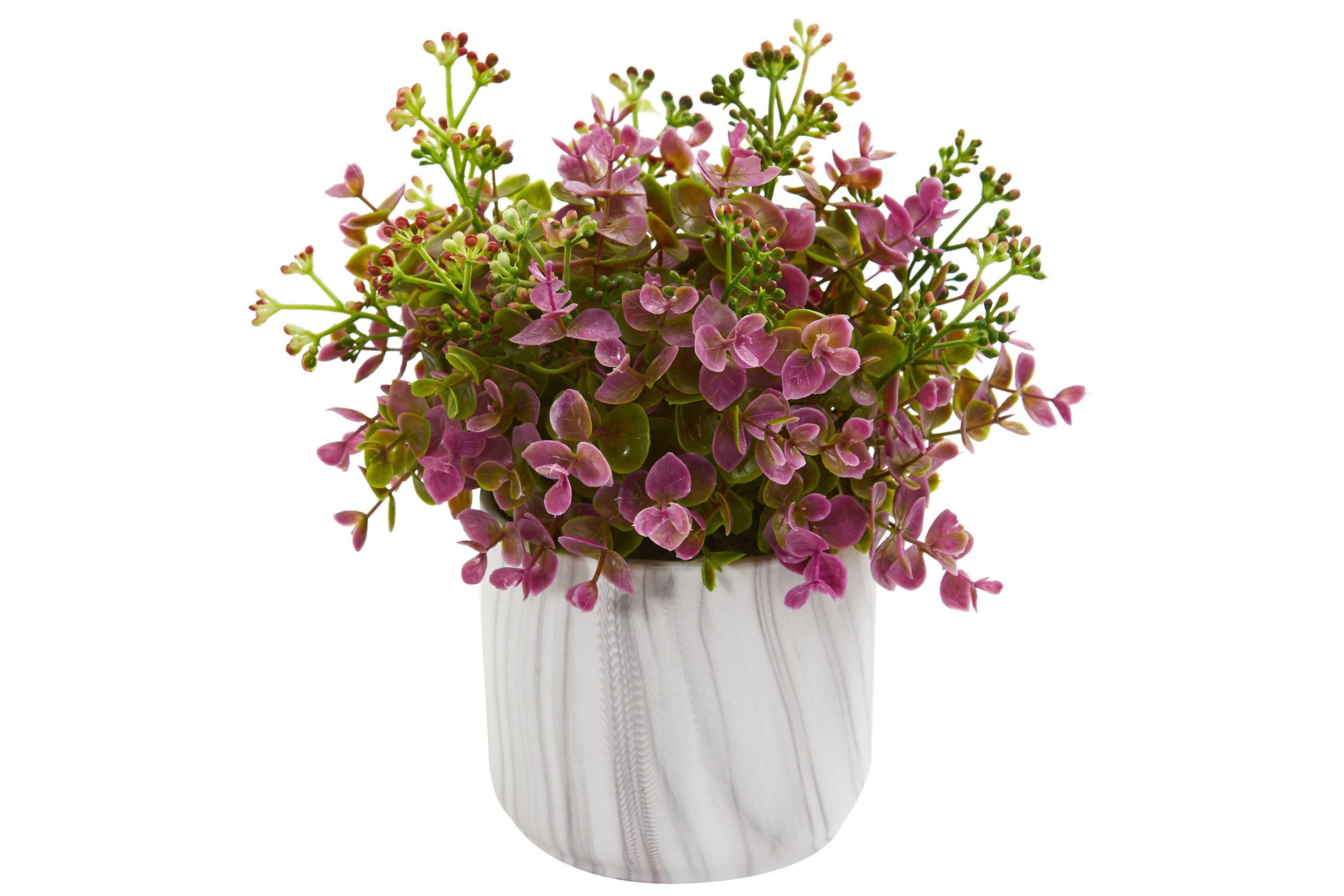 Eucalyptus Artificial Plant in Marble Finished Vase