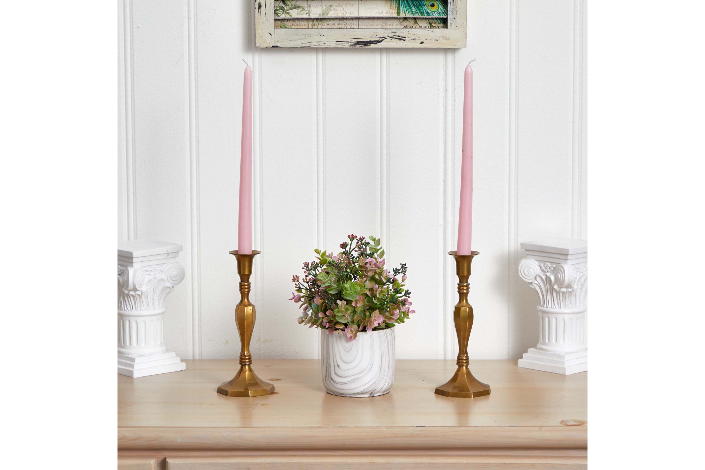 Eucalyptus Artificial Plant in Marble Finished Vase