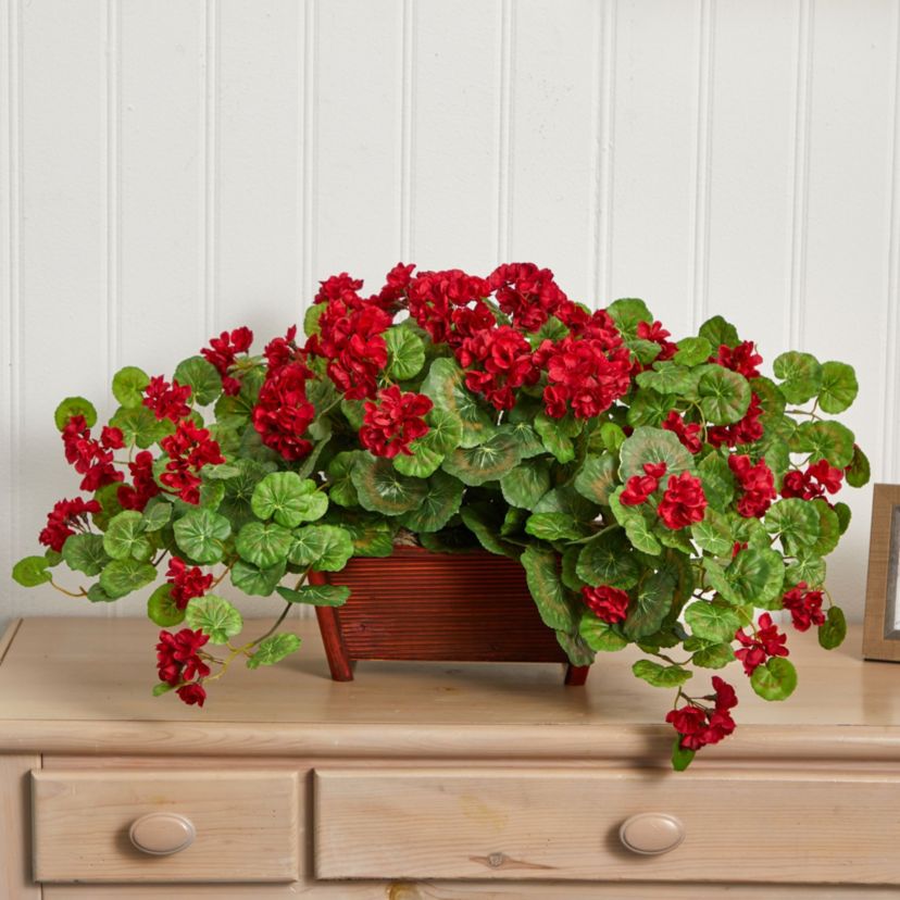 Geranium Artificial Plant in Decorative Planter