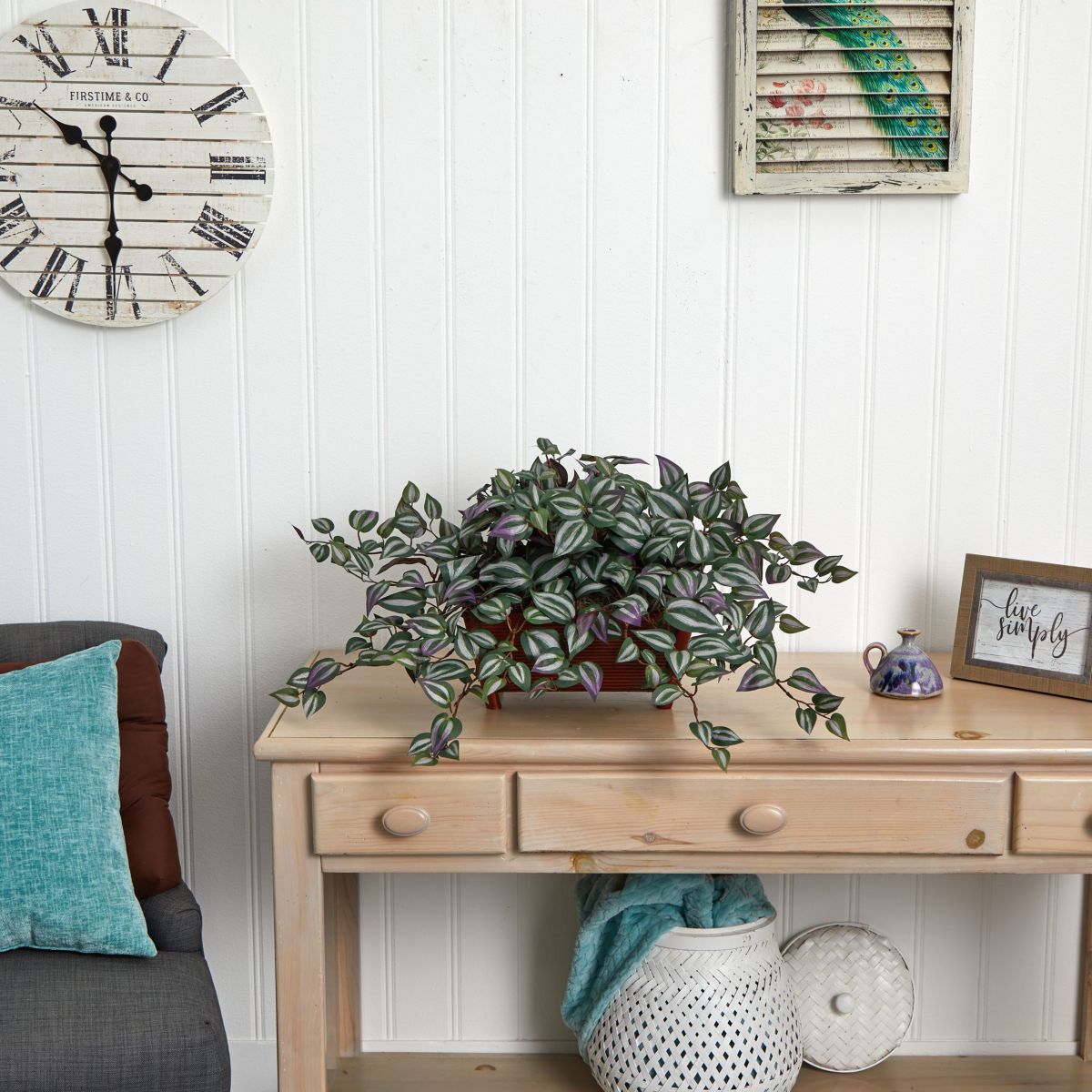 Wandering Jew Artificial Plant in Decorative Planter