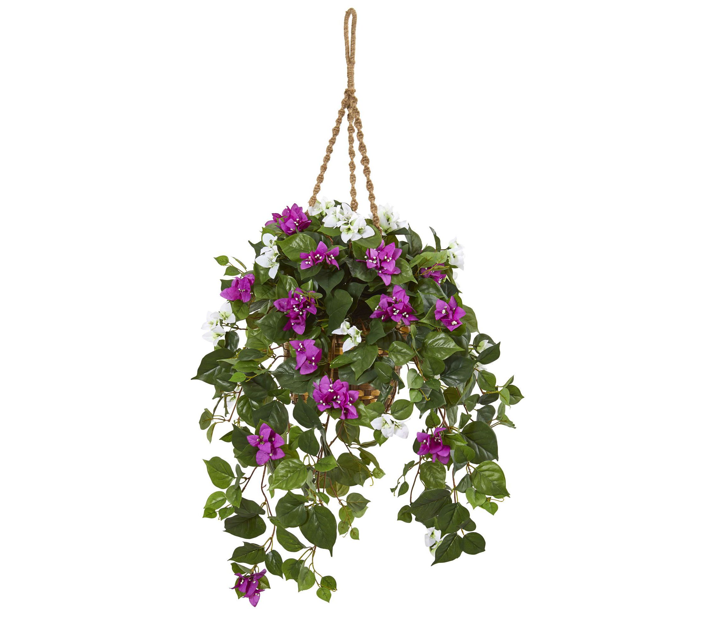 30-Inch Mixed Bougainvillea Artificial Plant Hanging Basket