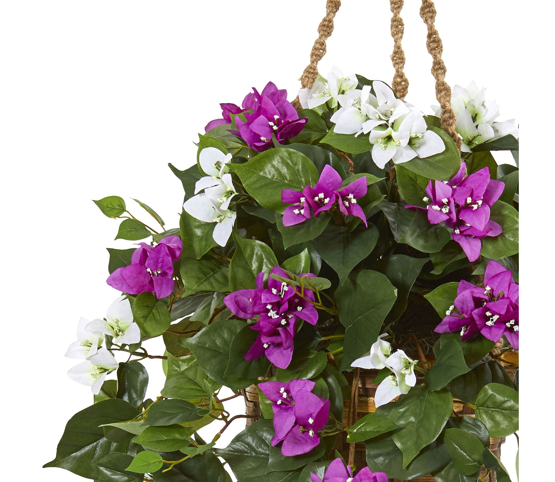 30-Inch Mixed Bougainvillea Artificial Plant Hanging Basket