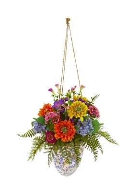 Assorted Flowers Plant in Hanging Vase
