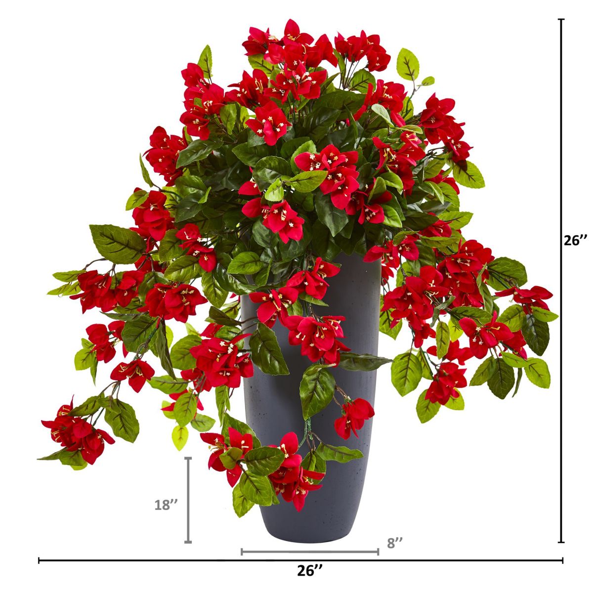26-Inch Bougainvillea Artificial Plant in Planter UV Resistant (Indoor/Outdoor)