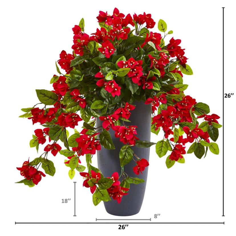 26-Inch Bougainvillea Artificial Plant in Planter UV Resistant (Indoor/Outdoor)