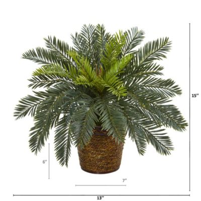 15-Inch Cycas Artificial Plant in Basket