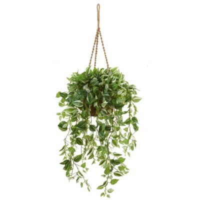 51-Inch Wandering Jew Artificial Plant in Hanging Basket (Real Touch)