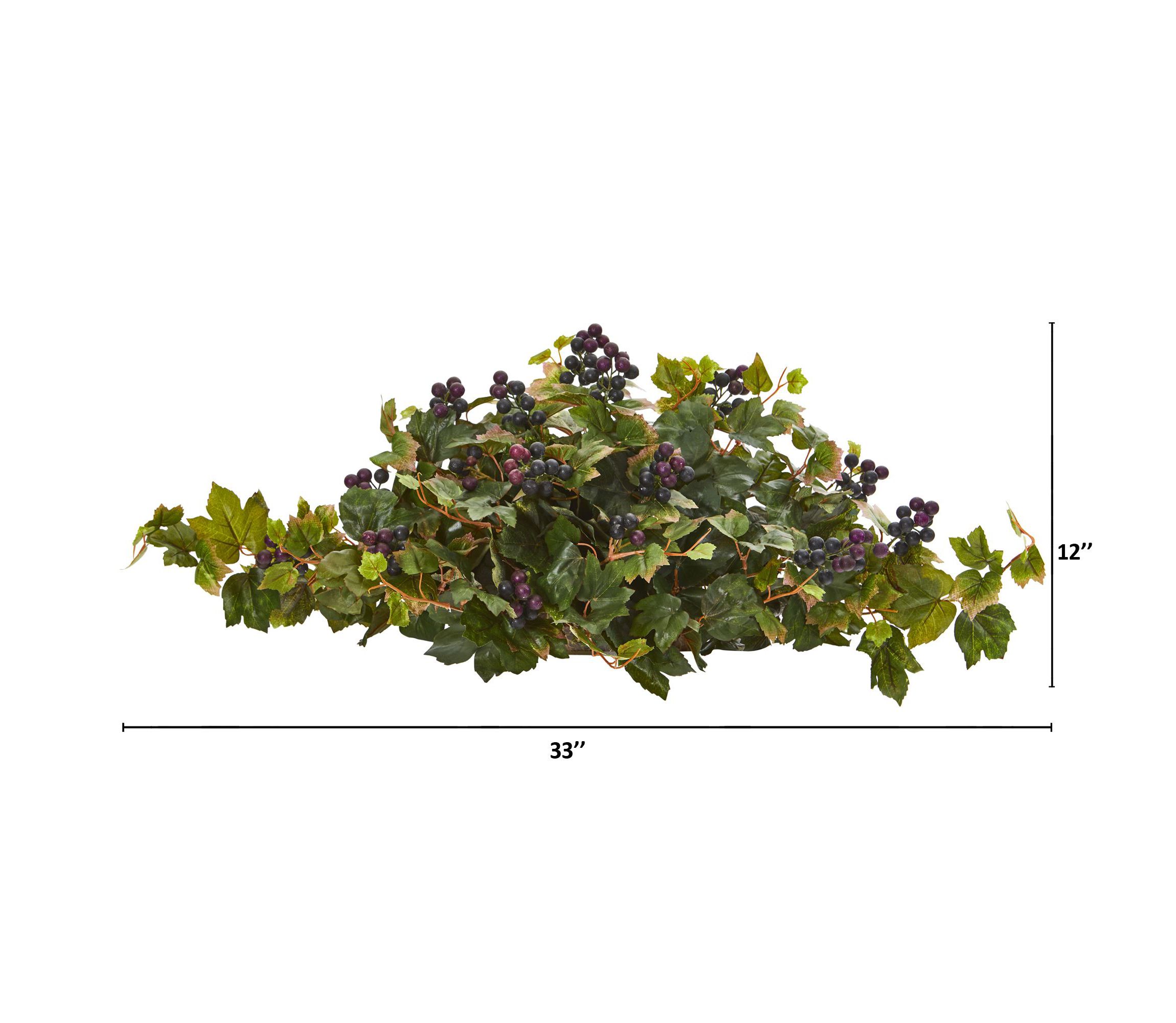 33-Inch Grape Leaf Artificial Ledge Plant