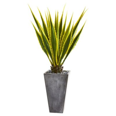 5-Foot Agave Artificial Plant in Gray Planter