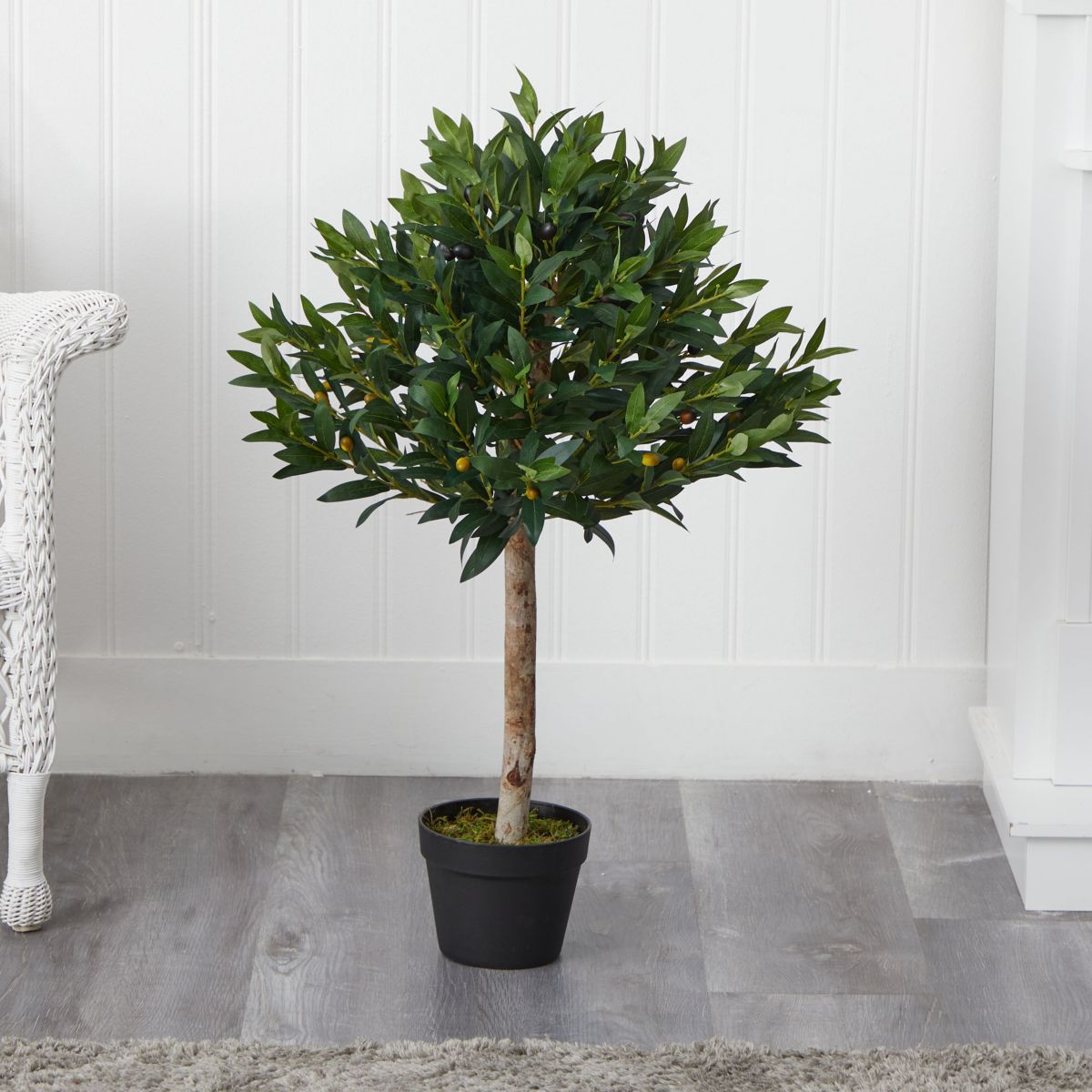34-Inch Olive Topiary Artificial Tree UV Resistant (Indoor/Outdoor)