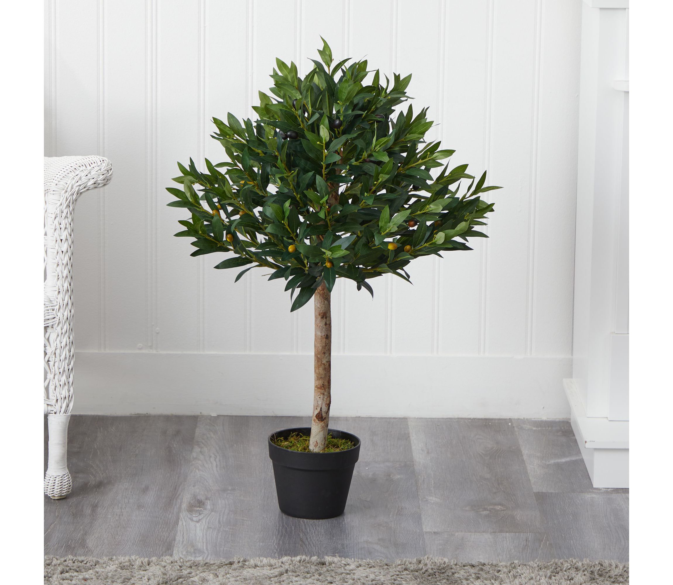34-Inch Olive Topiary Artificial Tree UV Resistant (Indoor/Outdoor)
