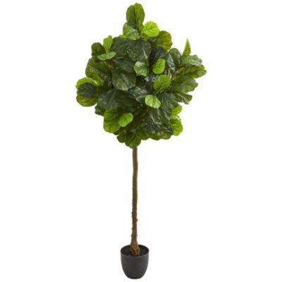 Nearly Natural 6-Foot Fiddle Leaf Artificial Tree (Real Touch), Green