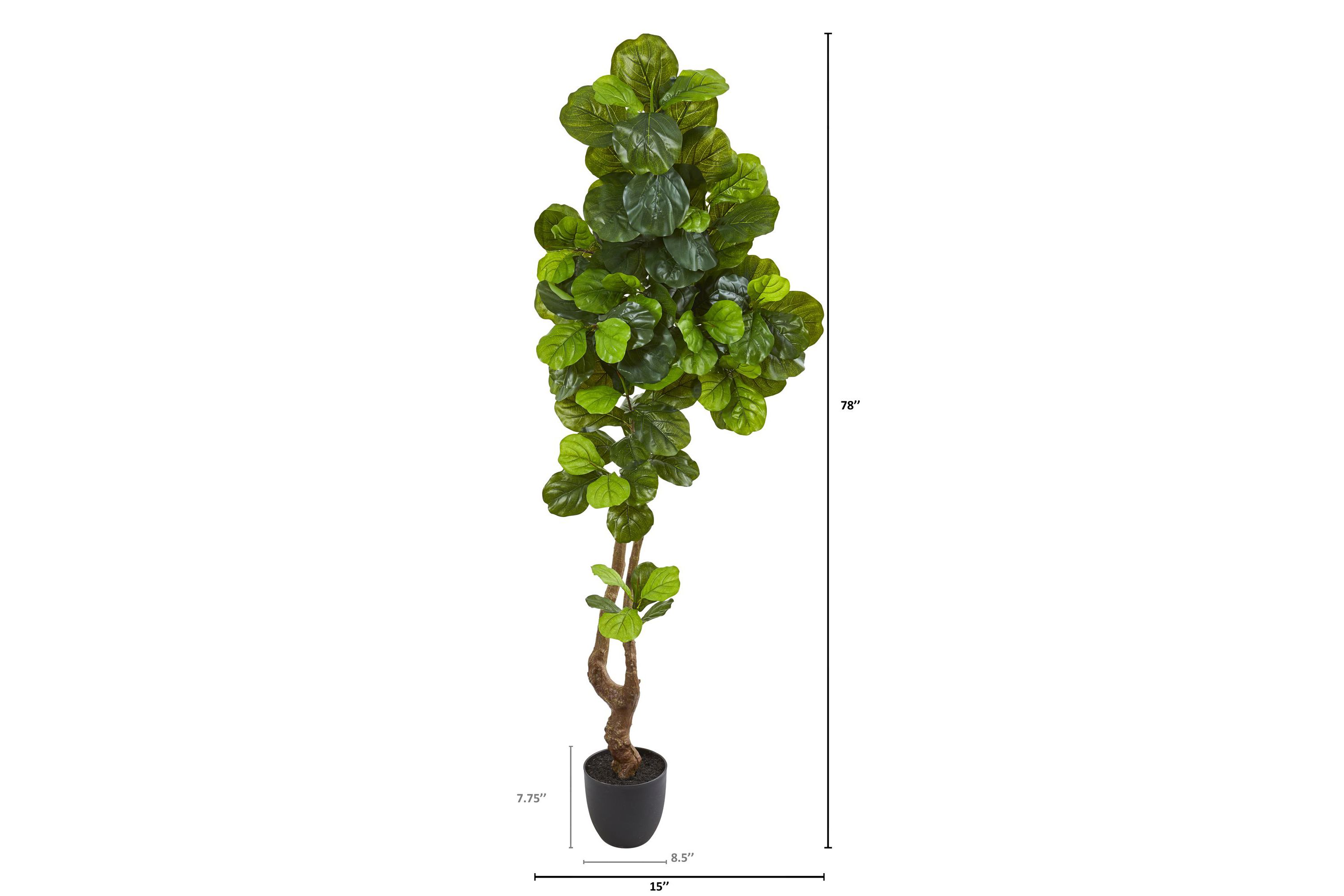 78-Inch Fiddle Leaf Artificial Tree (Real Touch)